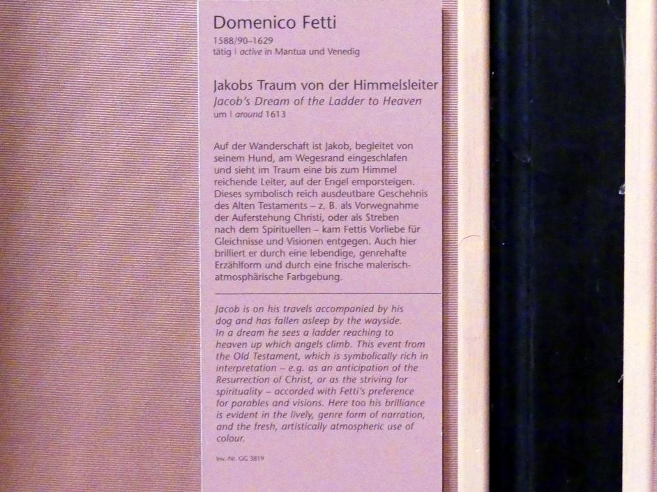 Domenico Fetti (1613–1622), Jakobs Traum von der Himmelsleiter, Wien, Kunsthistorisches Museum, Kabinett 12, um 1613, Bild 2/2