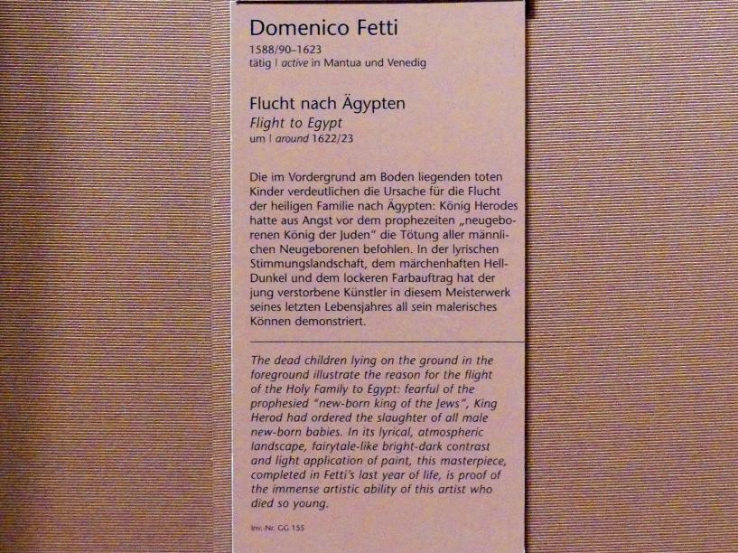 Domenico Fetti (1613–1622), Flucht nach Ägypten, Wien, Kunsthistorisches Museum, Kabinett 12, um 1622–1623, Bild 2/2