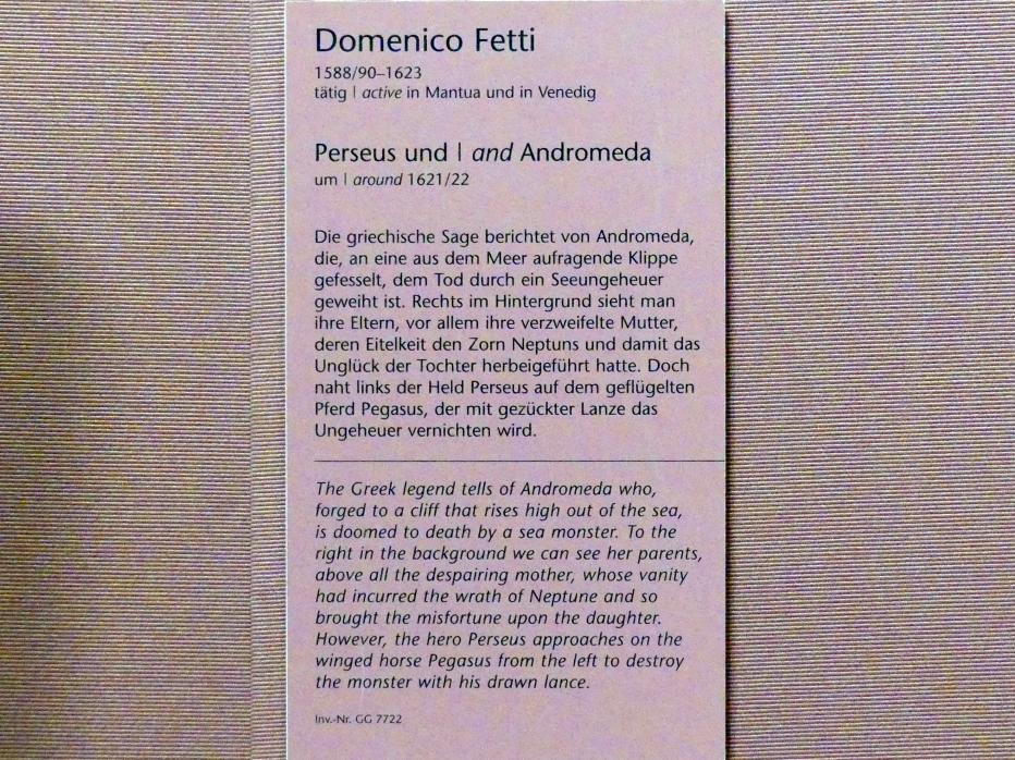 Domenico Fetti (1613–1622), Perseus und Andromeda, Wien, Kunsthistorisches Museum, Kabinett 12, um 1621–1622, Bild 2/2