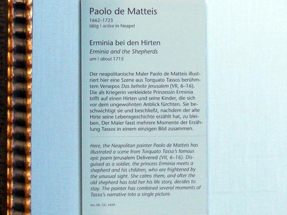 Paolo De Matteis (1701–1715), Erminia bei den Hirten, Wien, Kunsthistorisches Museum, Kabinett 13, um 1715, Bild 2/2