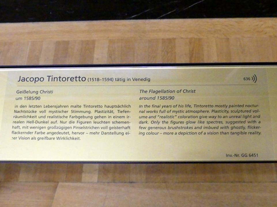 Tintoretto (Jacopo Robusti) (1540–1590), Geißelung Christi, Wien, Kunsthistorisches Museum, Saal XV, um 1585–1590, Bild 2/2