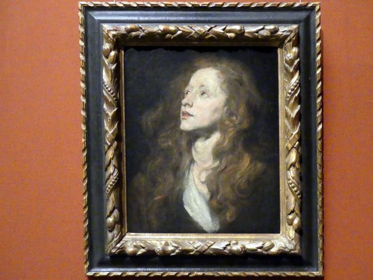 Anthonis (Anton) van Dyck (1614–1641), Kopfstudie einer emporblickenden Frau, Wien, Kunsthistorisches Museum, Saal XIV, um 1618–1620, Bild 1/2
