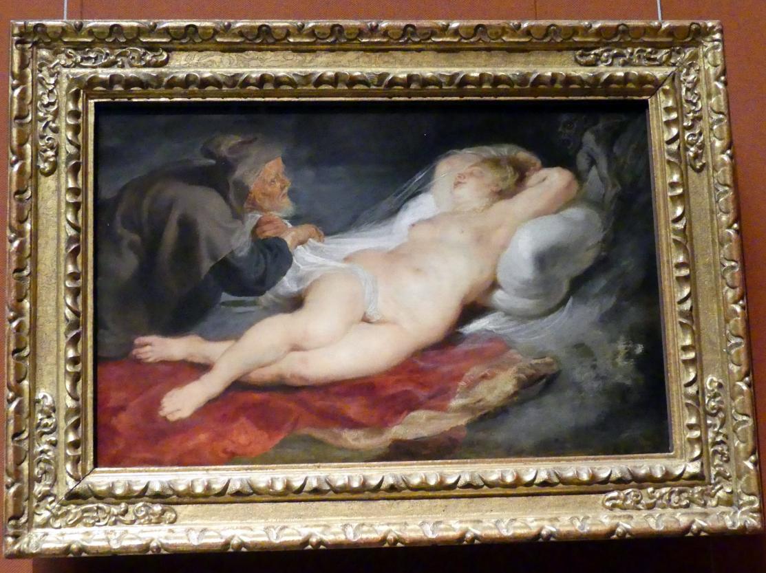 Peter Paul Rubens (1598–1650), Der Einsiedler und die schlafende Angelica, Wien, Kunsthistorisches Museum, Saal XIII, um 1625–1628