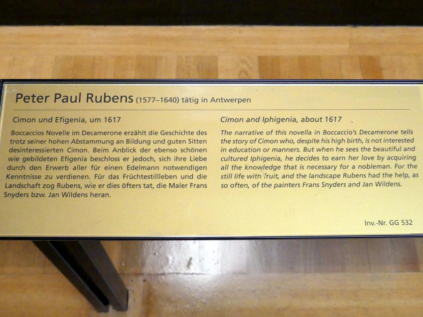 Peter Paul Rubens (1598–1650), Cimon und Efigenia, Wien, Kunsthistorisches Museum, Saal XIII, um 1617, Bild 2/2