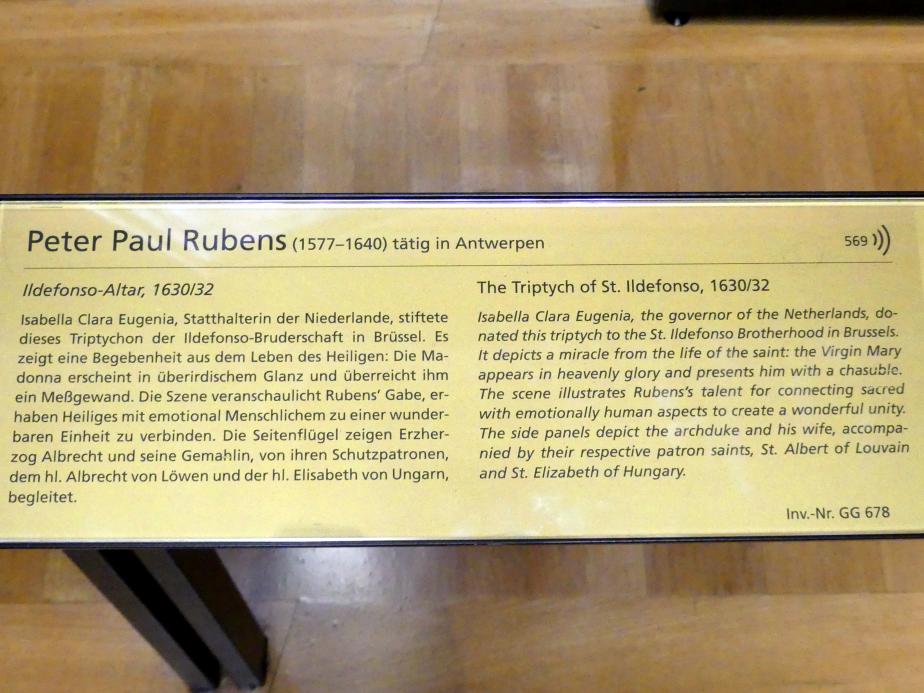 Peter Paul Rubens (1598–1640), Ildelfonso-Altar, Brüssel, Kirche Sint Jakob op Coudenberg, jetzt Wien, Kunsthistorisches Museum, Saal XIII, 1630–1632, Bild 2/2