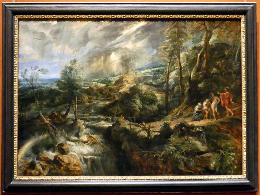 Peter Paul Rubens (1598–1640), Gewitterlandschaft mit Philemon und Baucis, Wien, Kunsthistorisches Museum, Saal XIII, um 1625, Bild 1/2