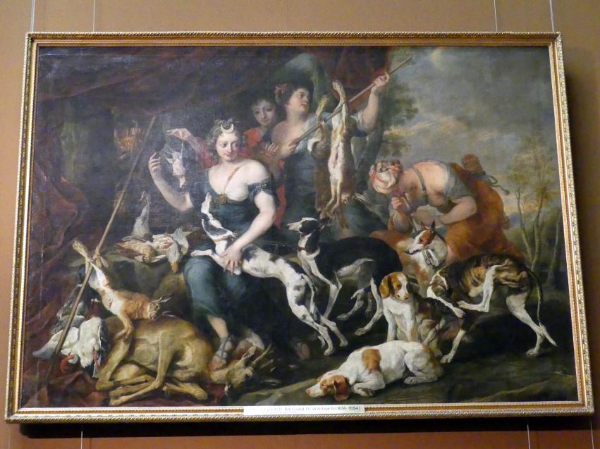 Thomas Willeboirts (1649–1650), Rast der Diana mit Nymphen und Jagdbeute, Wien, Kunsthistorisches Museum, Saal XII, 1650, Bild 1/2