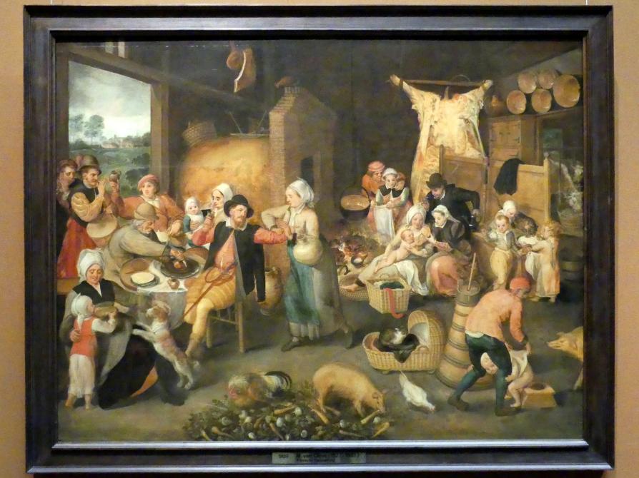 Martin van Cleve (1562–1566), Bauernstube mit vornehmen Besuchern, Wien, Kunsthistorisches Museum, Saal XII, um 1566