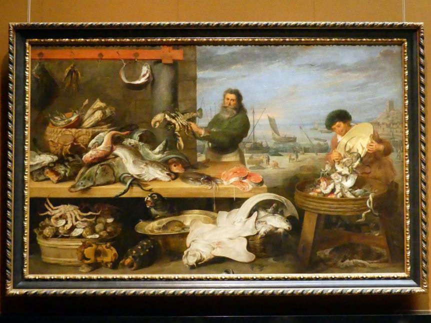 Frans Snyders (1610–1650), Fischmarkt, Wien, Kunsthistorisches Museum, Saal XII, um 1620–1630