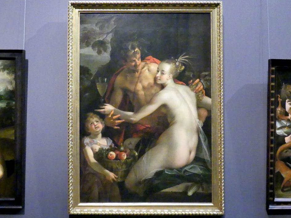 Hans von Aachen (1574–1615), Bacchus, Ceres und Amor, Wien, Kunsthistorisches Museum, Saal XI, um 1600, Bild 1/2