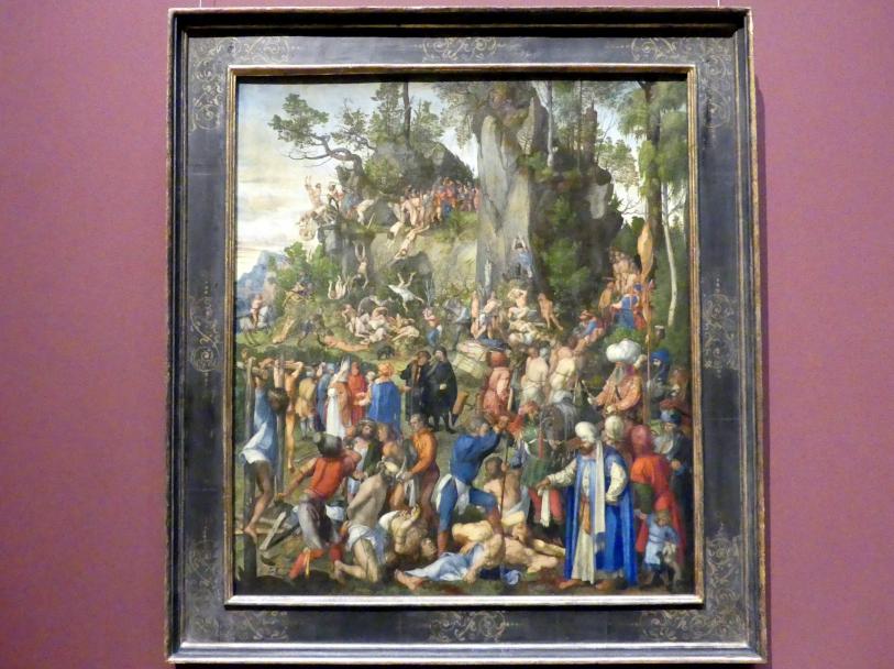 Albrecht Dürer (1490–1526), Marter der Zehntausend Christen, Wien, Kunsthistorisches Museum, Saal IX, 1508, Bild 1/2