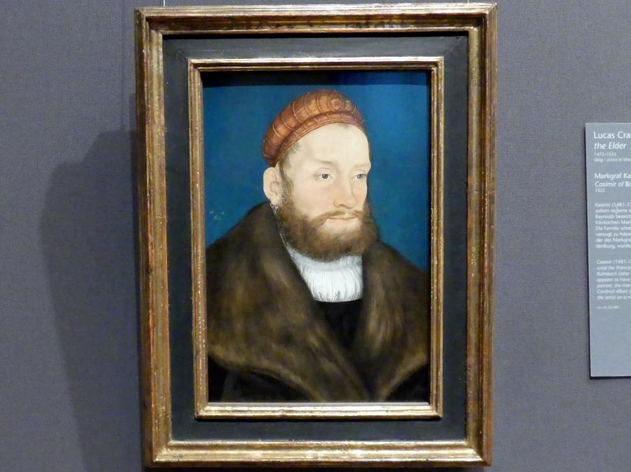 Lucas Cranach der Ältere (1502–1550), Markgraf Kasimir von Brandenburg-Kulmbach, Wien, Kunsthistorisches Museum, Kabinett 14, 1522