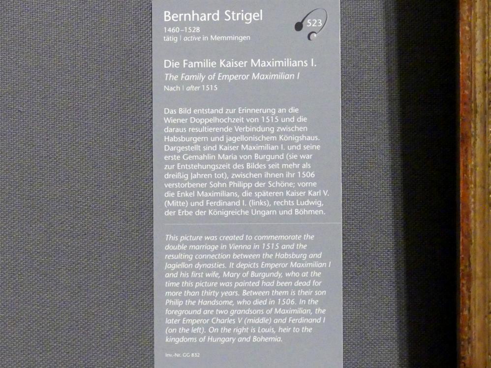 Bernhard Strigel (1475–1528), Die Familie Kaiser Maximilians I., Wien, Kunsthistorisches Museum, Kabinett 14, nach 1515, Bild 2/2