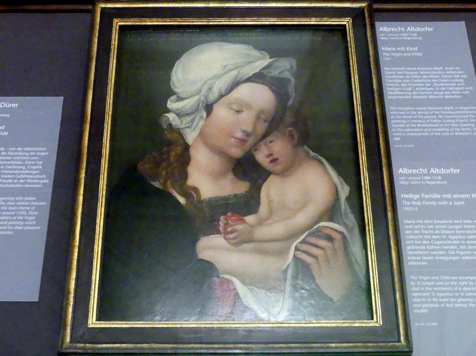 Albrecht Altdorfer (1507–1537), Maria mit Kind, Wien, Kunsthistorisches Museum, Kabinett 14, 1531, Bild 1/2