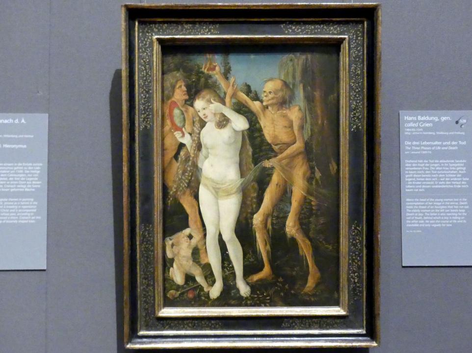 Hans Baldung Grien (1500–1544), Die drei Lebensalter und der Tod, Wien, Kunsthistorisches Museum, Kabinett 14, um 1509–1510