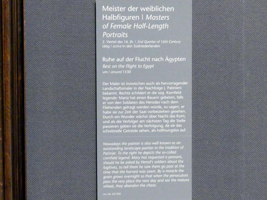 Meister der weiblichen Halbfiguren (1530–1540), Ruhe auf der Flucht nach Ägypten, Wien, Kunsthistorisches Museum, Kabinett 15, um 1530, Bild 2/2