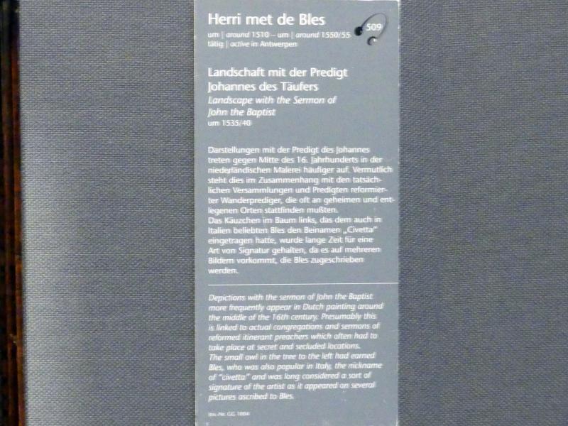 Herri met de Bles (1535–1550), Landschaft mit der Predigt Johannes des Täufers, Wien, Kunsthistorisches Museum, Kabinett 15, um 1535–1540, Bild 2/2