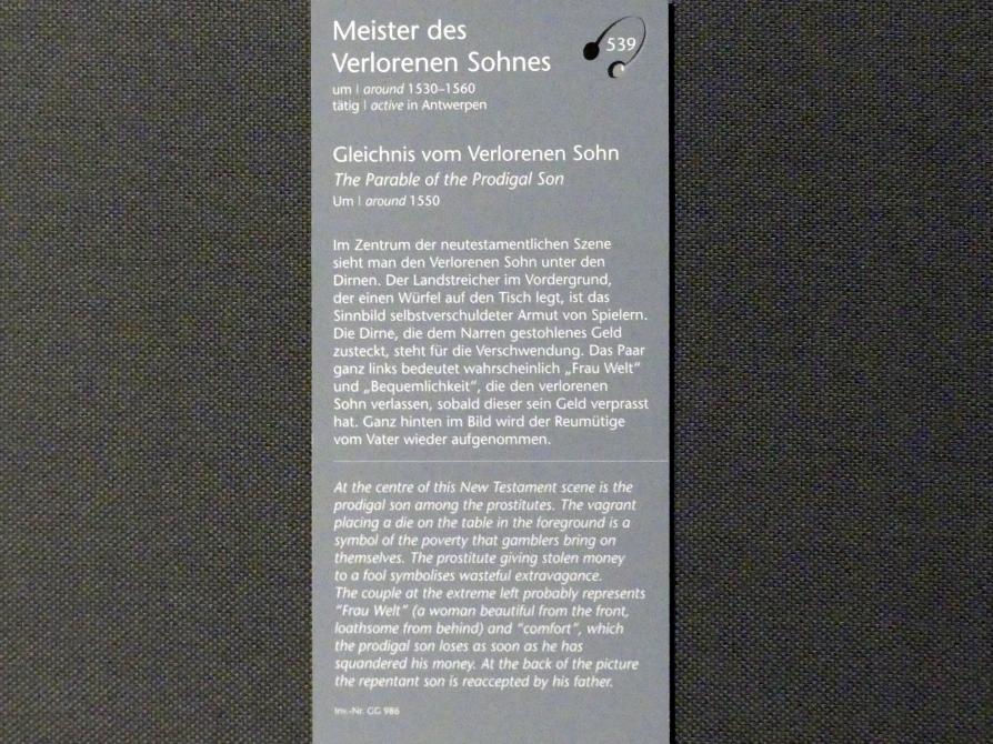 Meister des Verlorenen Sohnes (1550), Gleichnis vom Verlorenen Sohn, Wien, Kunsthistorisches Museum, Kabinett 15, um 1550, Bild 2/2