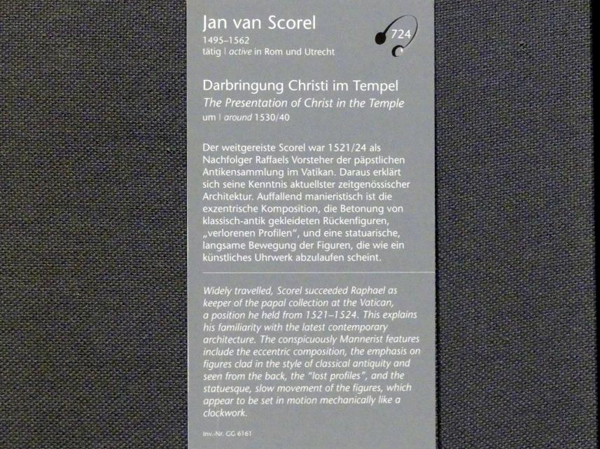 Jan van Scorel (1530–1537), Darbringung Christi im Tempel, Wien, Kunsthistorisches Museum, Kabinett 15, um 1530–1540, Bild 2/2