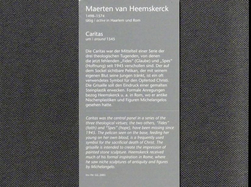 Maarten van Heemskerck (1531–1561), Caritas, Wien, Kunsthistorisches Museum, Kabinett 15, um 1545, Bild 2/2