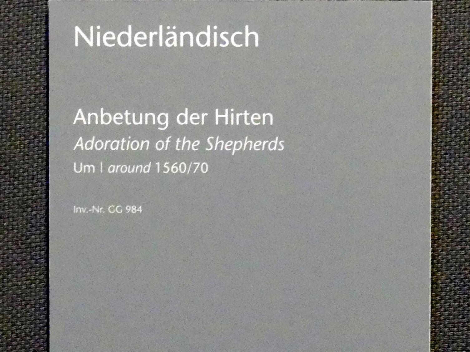 Anbetung der Hirten, Wien, Kunsthistorisches Museum, Kabinett 16, um 1560–1570, Bild 2/2