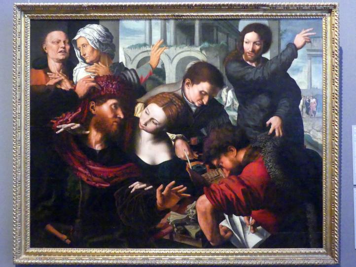 Jan Sanders van Hemessen (Nachahmer) (1539), Berufung des Apostels Matthäus, Wien, Kunsthistorisches Museum, Kabinett 16, um 1539–1540, Bild 1/2