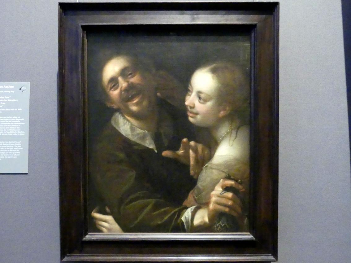 Hans von Aachen (1574–1615), "Scherzendes Paar", Selbstbildnis des Künstlers mit seiner Frau, Wien, Kunsthistorisches Museum, Kabinett 16, um 1596, Bild 1/2