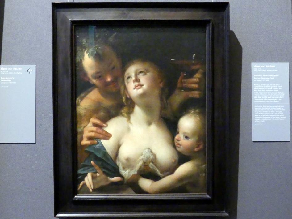 Hans von Aachen (1574–1615), Bacchus, Venus und Amor, Wien, Kunsthistorisches Museum, Kabinett 16, um 1595–1600, Bild 1/2