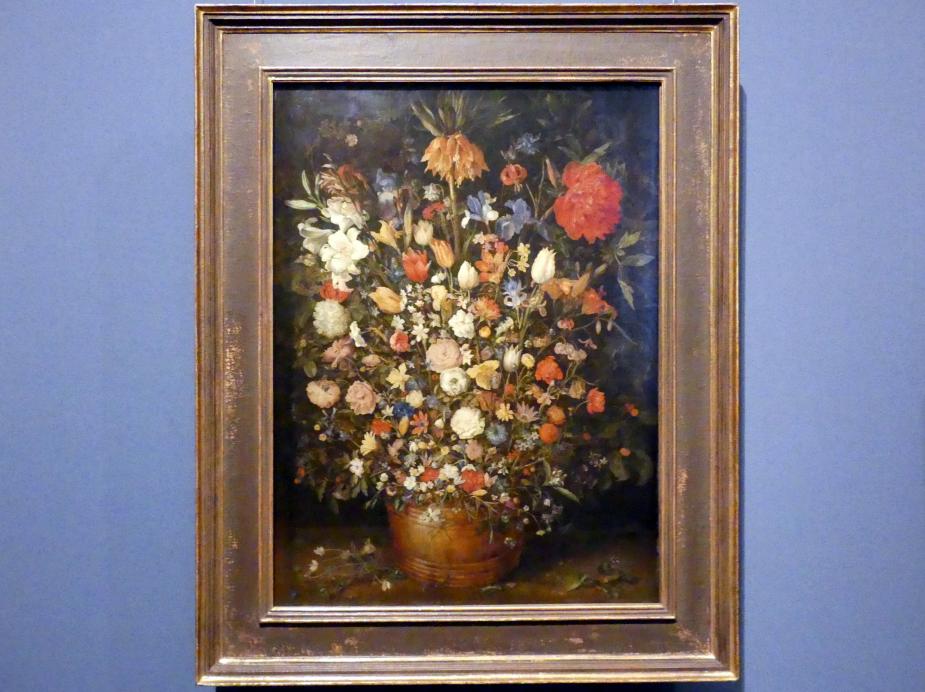 Jan Brueghel der Ältere (Samtbrueghel, Blumenbrueghel) (1593–1621), Großer Blumenstrauß, Wien, Kunsthistorisches Museum, Kabinett 17, um 1606–1607, Bild 1/2