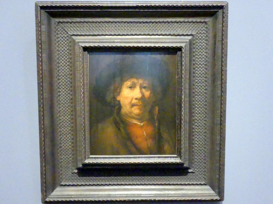 Rembrandt (Rembrandt Harmenszoon van Rijn) (1627–1669), Kleines Selbstbildnis, Wien, Kunsthistorisches Museum, Kabinett 18, um 1657, Bild 1/2