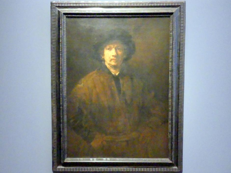 Rembrandt (Rembrandt Harmenszoon van Rijn) (1627–1669), Großes Selbstbildnis, Wien, Kunsthistorisches Museum, Kabinett 18, 1652, Bild 1/2