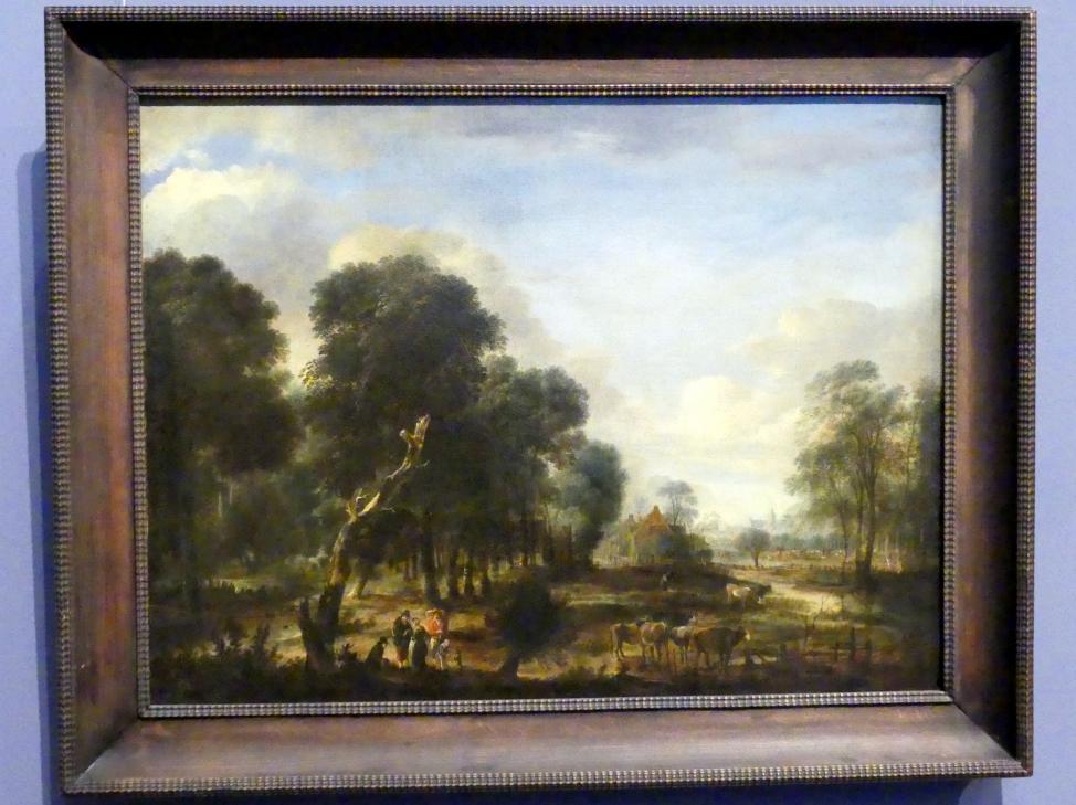 Aert van der Neer (1635–1667), Wasserreiche Waldgegend, Wien, Kunsthistorisches Museum, Kabinett 20, um 1645, Bild 1/2