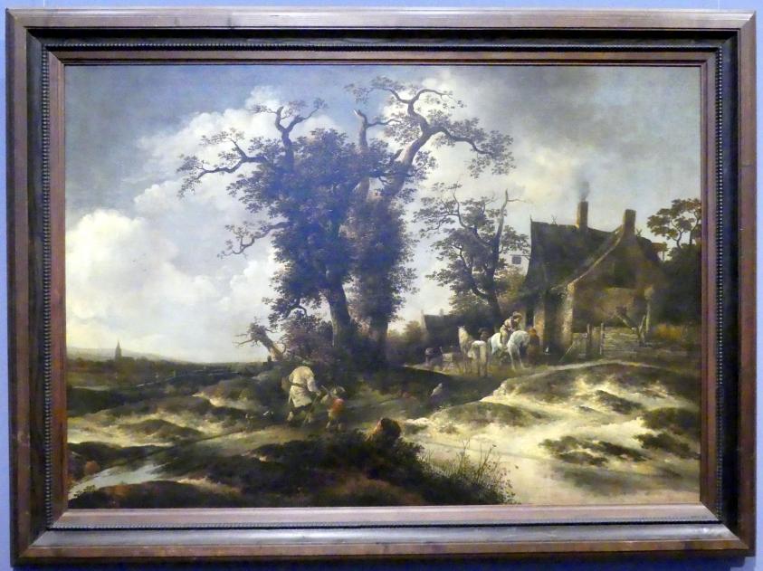Gerrit van Hees (1649), Vor dem Gasthaus am Dünenrand, Wien, Kunsthistorisches Museum, Kabinett 20, um 1649, Bild 1/2