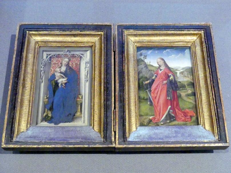 Rogier van der Weyden (Werkstatt) (1440–1460), Maria mit Kind, Wien, Kunsthistorisches Museum, Kabinett 21, um 1450, Bild 1/2