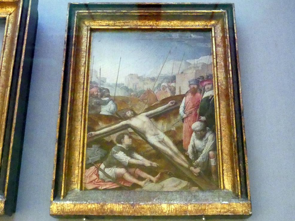 Juan de Flandes (1495–1500), Christus wird an das Kreuz genagelt, Wien, Kunsthistorisches Museum, Kabinett 22, um 1496–1504