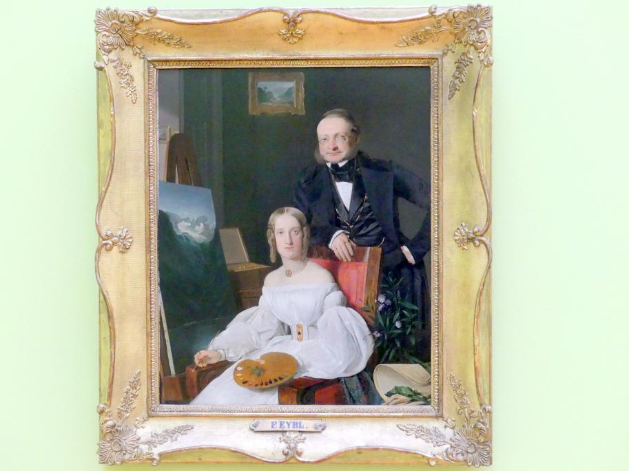 Franz Eybl (1833–1844), Bildnis des Freiherrn von Jaccomini und dessen Tochter im Atelier, Schweinfurt, Museum Georg Schäfer, Saal 4, 1834, Bild 1/2