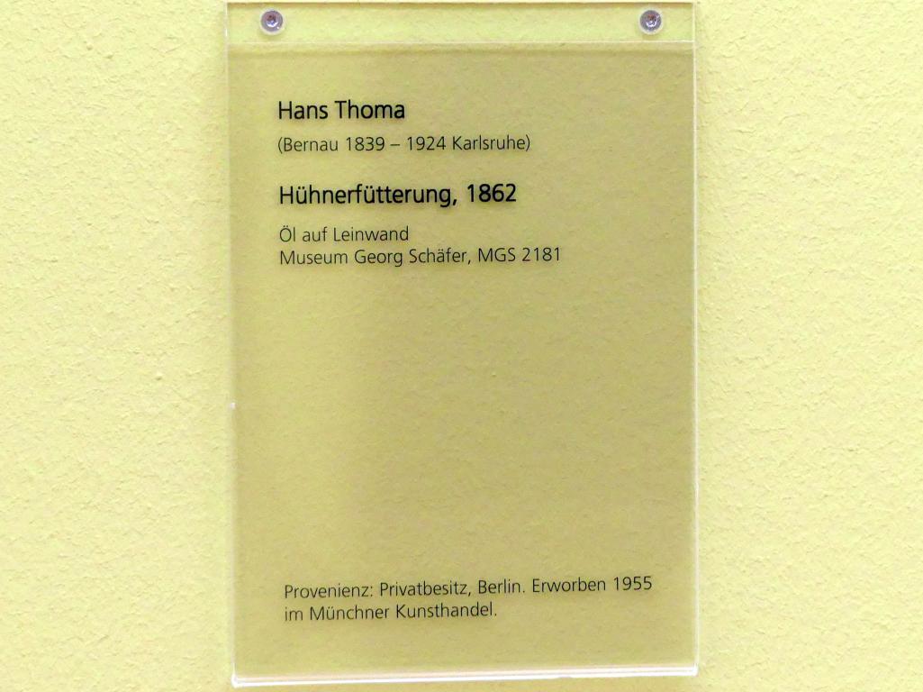 Hans Thoma (1860–1912), Hühnerfütterung, Schweinfurt, Museum Georg Schäfer, Saal 6, 1862, Bild 2/2