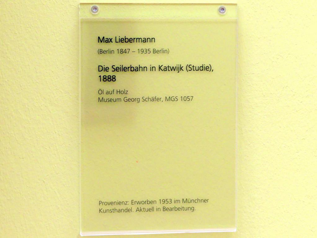 Max Liebermann (1872–1929), Die Seilerbahn in Katwijk (Studie), Schweinfurt, Museum Georg Schäfer, Saal 9, 1888, Bild 2/2