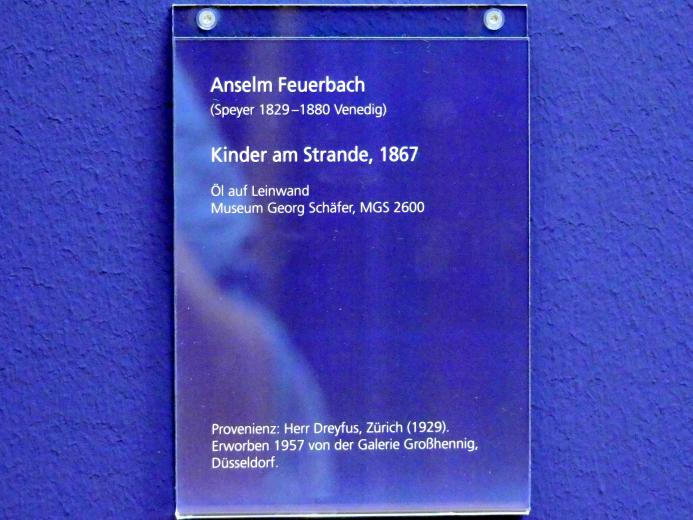 Anselm Feuerbach (1846–1878), Kinder am Strande, Schweinfurt, Museum Georg Schäfer, Saal 1, 1867, Bild 2/2