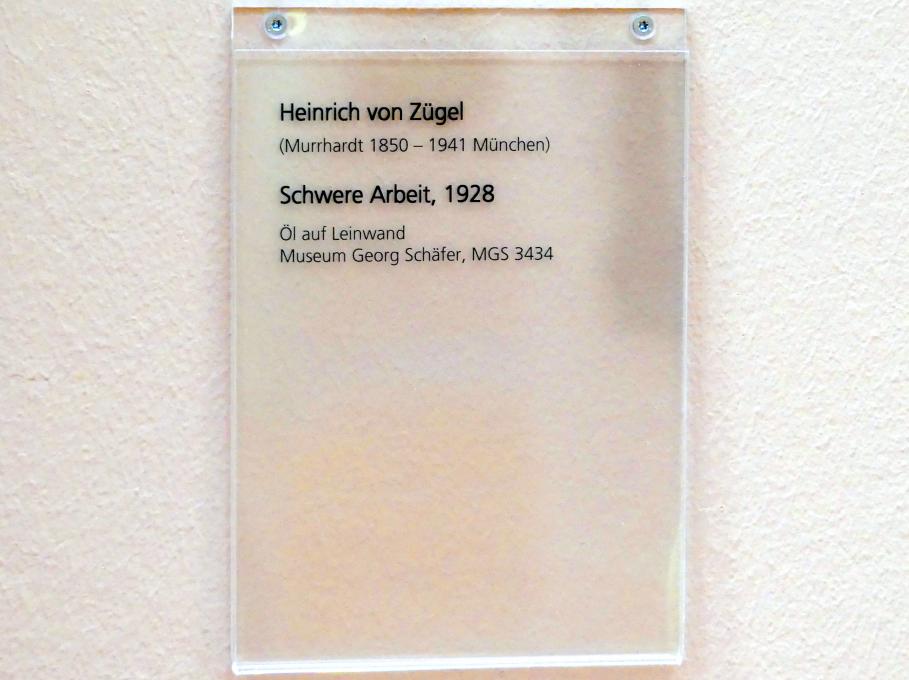 Heinrich von Zügel (1896–1928), Schwere Arbeit, Schweinfurt, Museum Georg Schäfer, Saal 3, 1928, Bild 2/2