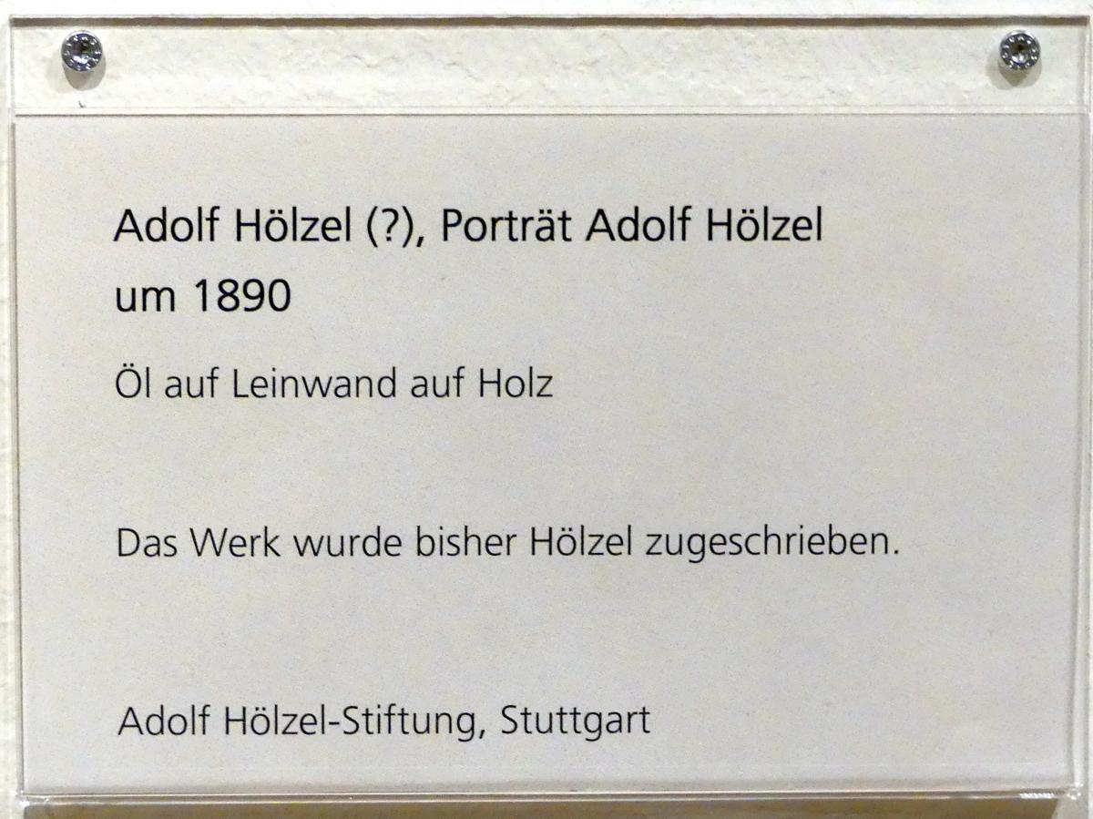 Adolf Hölzel (1880–1933), Porträt Adolf Hölzel, Schweinfurt, Museum Georg Schäfer, Ausstellung Adolf Hölzel vom 03.02.-01.05.2019, Saal 2, um 1890, Bild 2/2