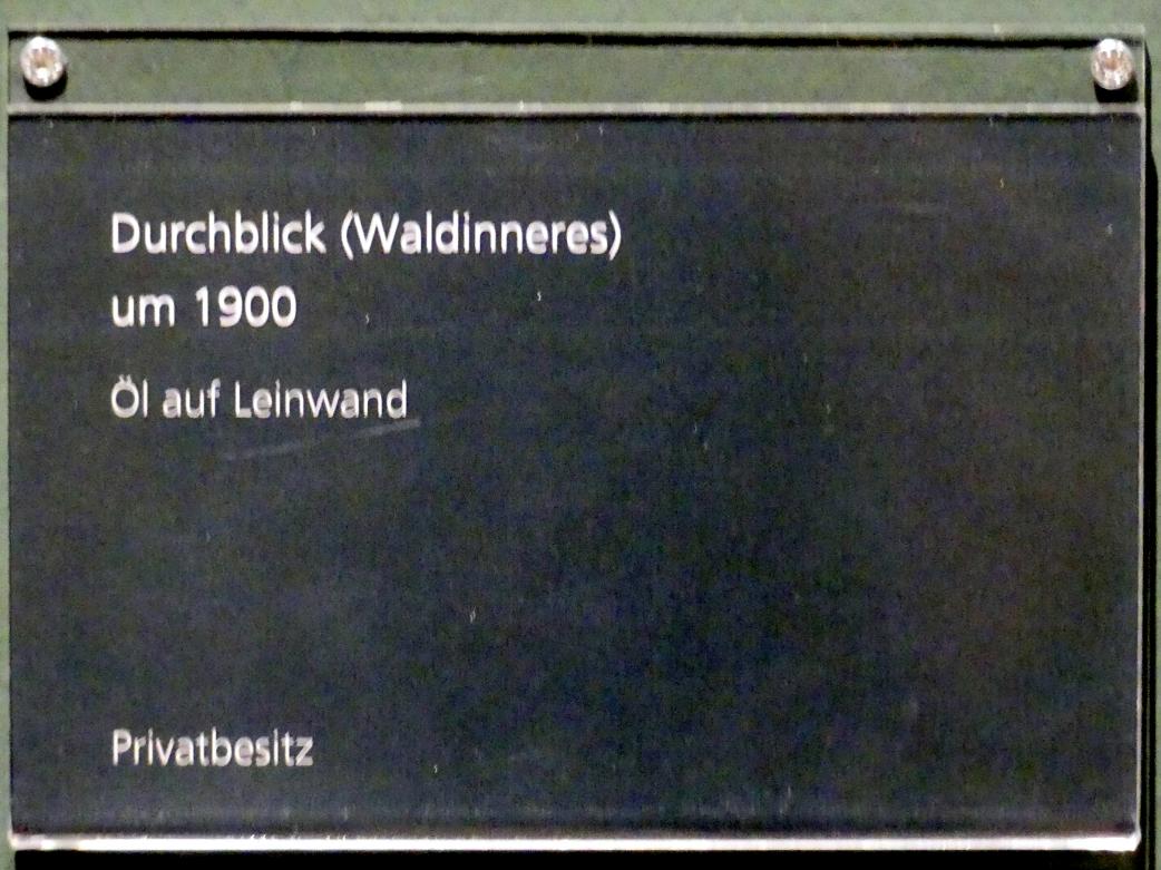 Adolf Hölzel (1880–1933), Durchblick (Waldinneres), Schweinfurt, Museum Georg Schäfer, Ausstellung Adolf Hölzel vom 03.02.-01.05.2019, Saal 5, um 1900, Bild 2/2