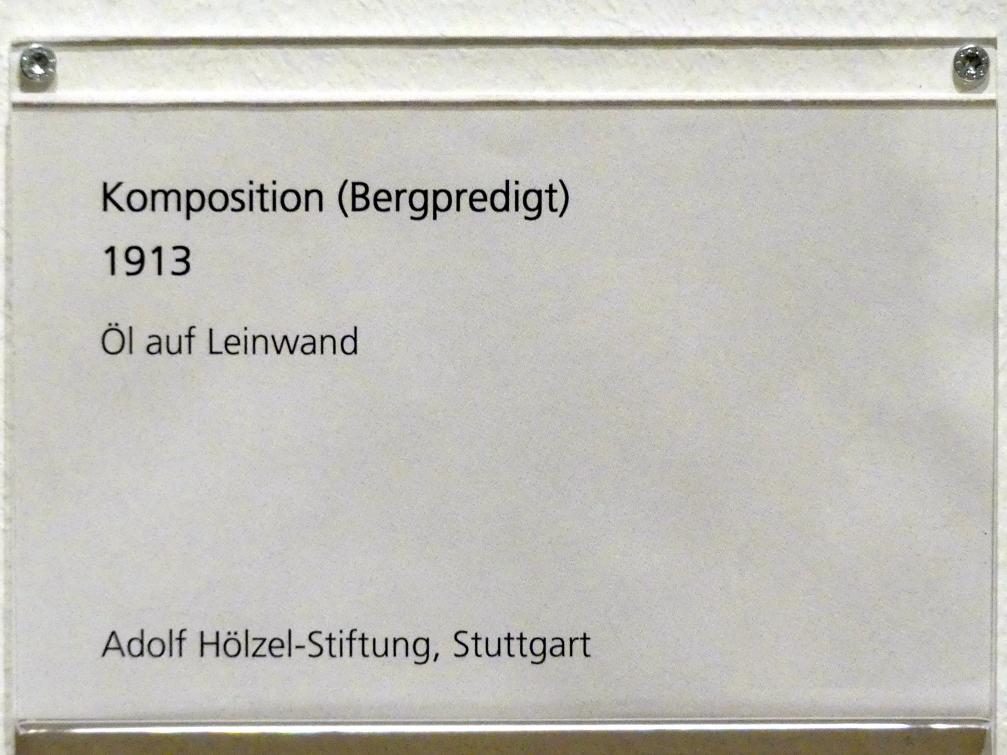 Adolf Hölzel (1880–1933), Komposition (Bergpredigt), Schweinfurt, Museum Georg Schäfer, Ausstellung Adolf Hölzel vom 03.02.-01.05.2019, Saal 6, 1913, Bild 2/2
