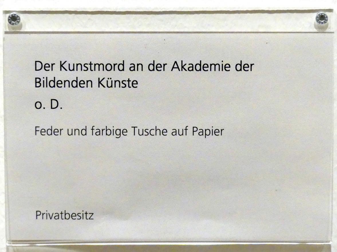 Adolf Hölzel (1880–1933), Der Kunstmord an der Akademie der Bildenden Künste, Schweinfurt, Museum Georg Schäfer, Ausstellung Adolf Hölzel vom 03.02.-01.05.2019, Saal 8, Undatiert, Bild 3/3