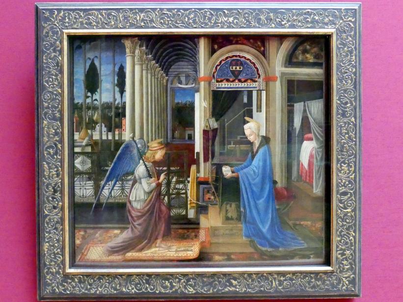 Fra Carnevale (Bartolomeo di Giovanni Corradini) (1445–1467), Verkündigung Mariae, München, Alte Pinakothek, Obergeschoss Saal IV, um 1445