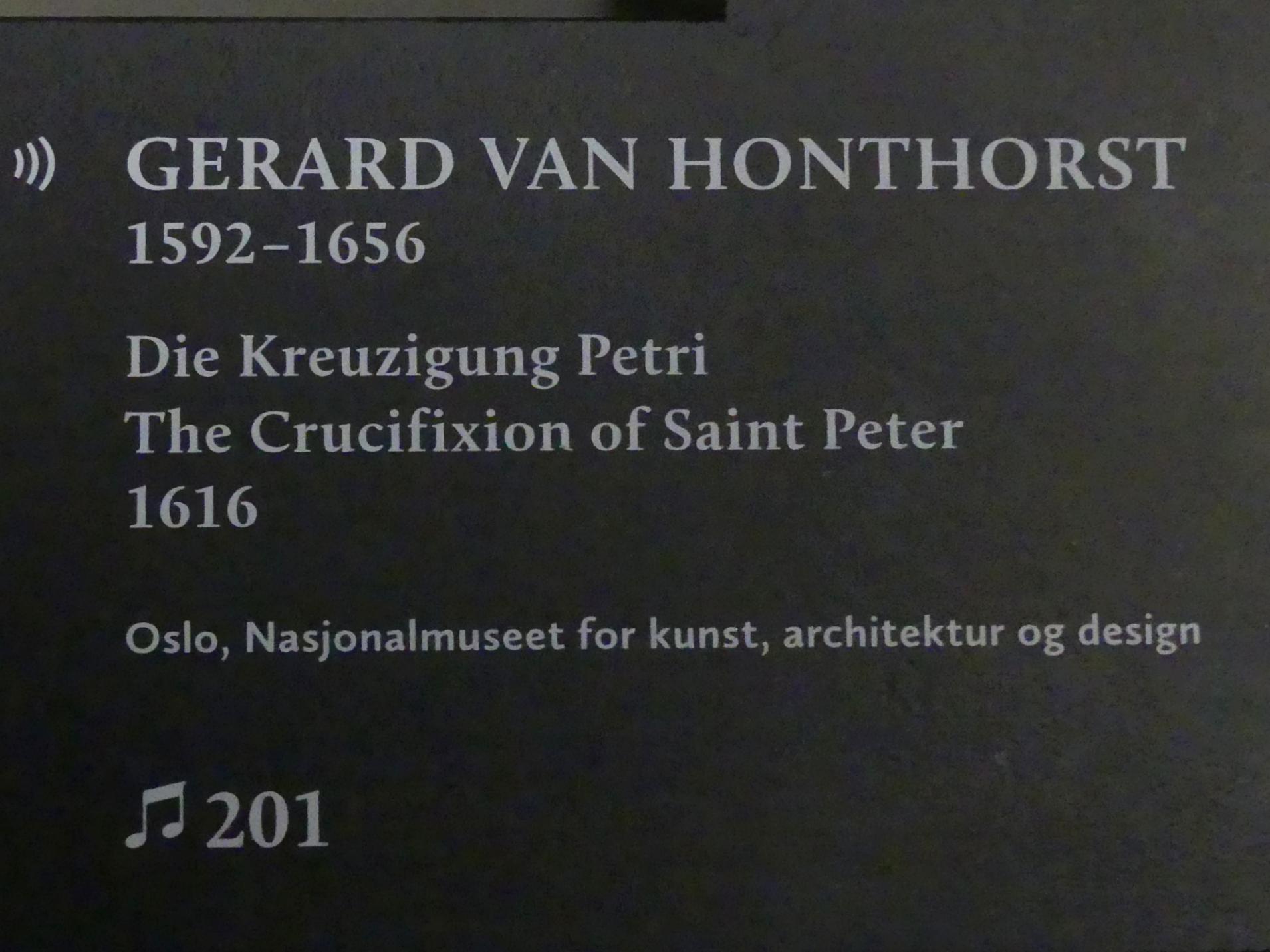 Gerrit van Honthorst (Gerard van Honthorst) (1616–1655), Die Kreuzigung Petri, München, Alte Pinakothek, Ausstellung "Utrecht, Caravaggio und Europa" vom 17.04.-21.07.2019, Einleitung: Kreuzigung Petri, 1616, Bild 2/2
