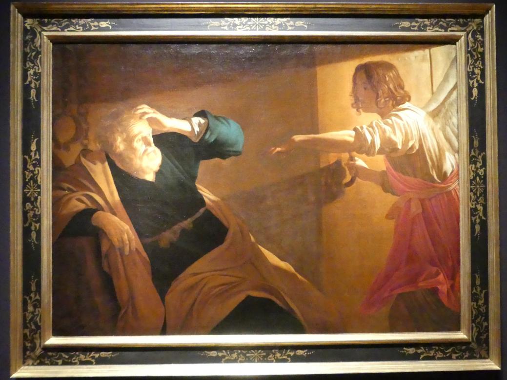 Gerrit van Honthorst (Gerard van Honthorst) (1616–1655), Die Befreiung Petri, München, Alte Pinakothek, Ausstellung "Utrecht, Caravaggio und Europa" vom 17.04.-21.07.2019, Heilige: Befreiung Petri, um 1616–1618