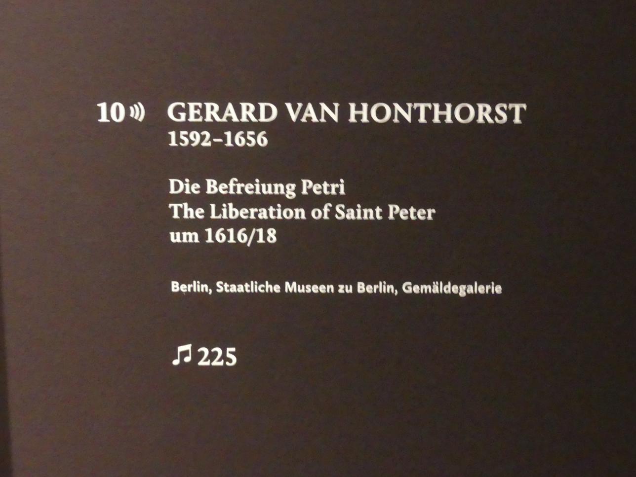 Gerrit van Honthorst (Gerard van Honthorst) (1616–1655), Die Befreiung Petri, München, Alte Pinakothek, Ausstellung "Utrecht, Caravaggio und Europa" vom 17.04.-21.07.2019, Heilige: Befreiung Petri, um 1616–1618, Bild 2/2