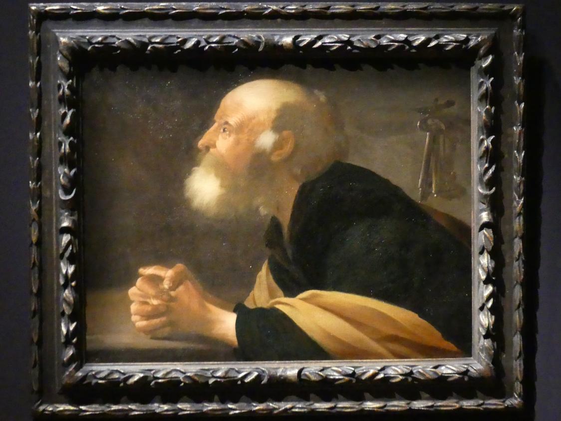 Hendrick ter Brugghen (1616–1629), Der reuige Petrus, München, Alte Pinakothek, Ausstellung "Utrecht, Caravaggio und Europa" vom 17.04.-21.07.2019, Heilige, 1616, Bild 1/2
