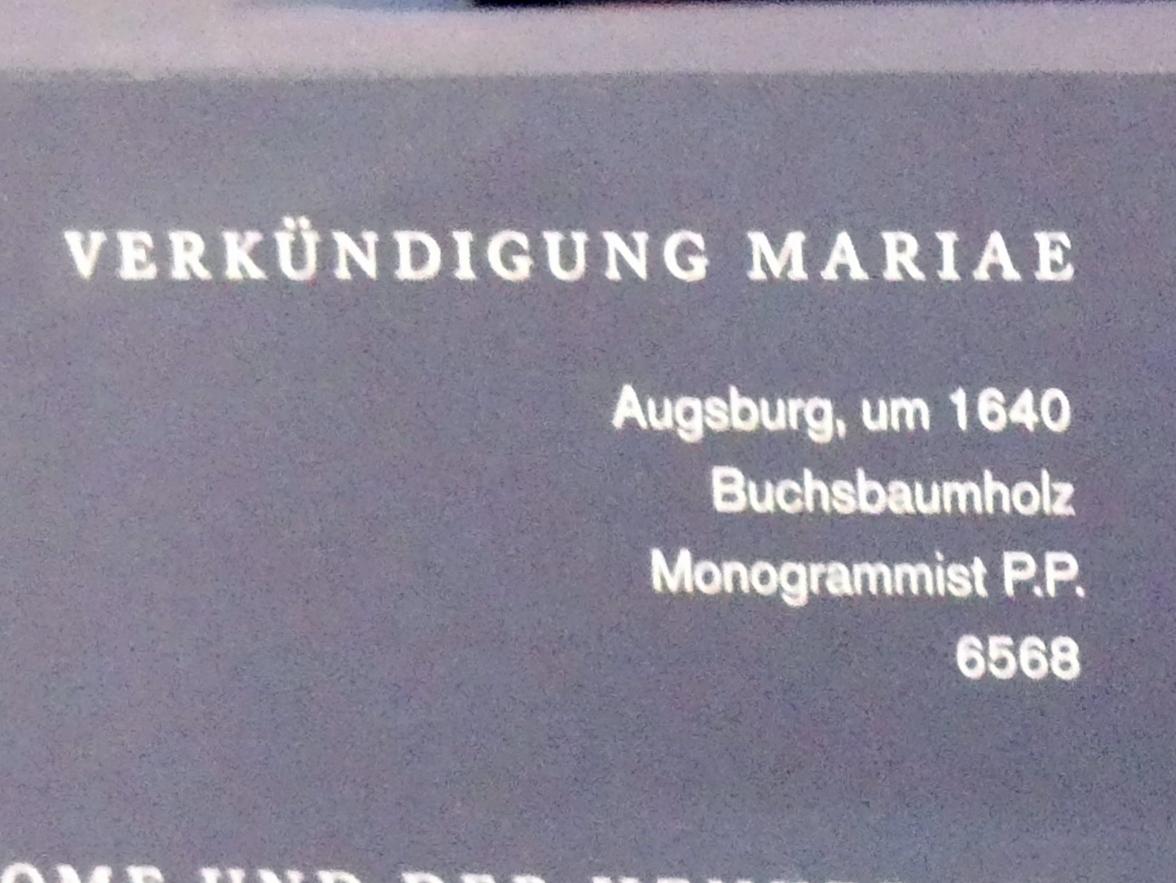 Verkündigung Mariae, Augsburg, Maximilianmuseum, Augsburg, Kunstzentrum Europas, um 1640, Bild 2/2